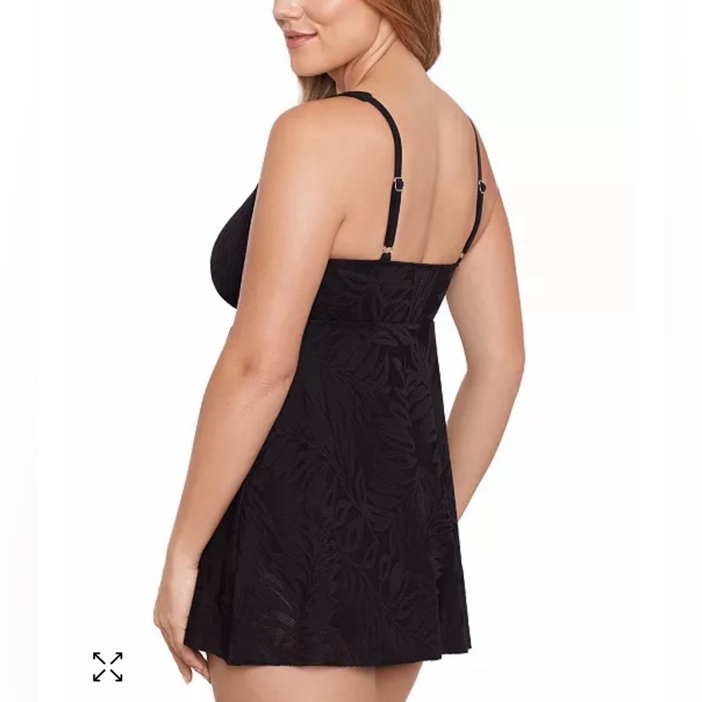 Swim Solutions Women's Tummy-Control Swim Dress Modest Vacation Travel Sz 12 NEW - Picture 3 of 12